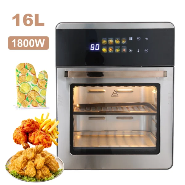 16L Air Fryer Oven, 1800W with 360° Hot Air Circul