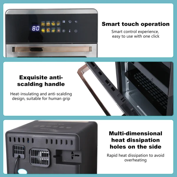 16L Air Fryer Oven, 1800W with 360° Hot Air Circul