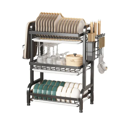 S36004ec4a75a42ae980689864556a83bu.webp Multi-layer Kitchen Dish Drainer Vertical Dish Dry