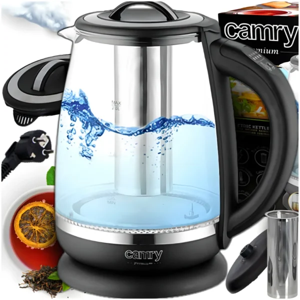 Camry CR1290 2.0L Glass Kettle with Infuser