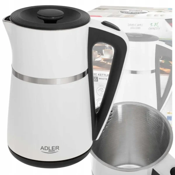 Adler AD 1355 electric kettle 1.7L, 2200W, white