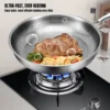 26/28/30cm German Pure Titanium Frying Pan Non-stick Frying Pan Uncoated Fish Scale Hammer Pattern Titanium Alloy Cookware