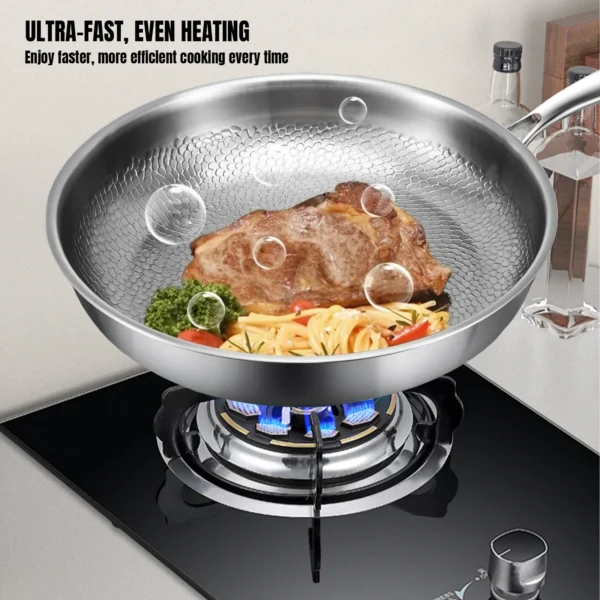26/28/30cm German Pure Titanium Frying Pan Non-stick Frying Pan Uncoated Fish Scale Hammer Pattern Titanium Alloy Cookware
