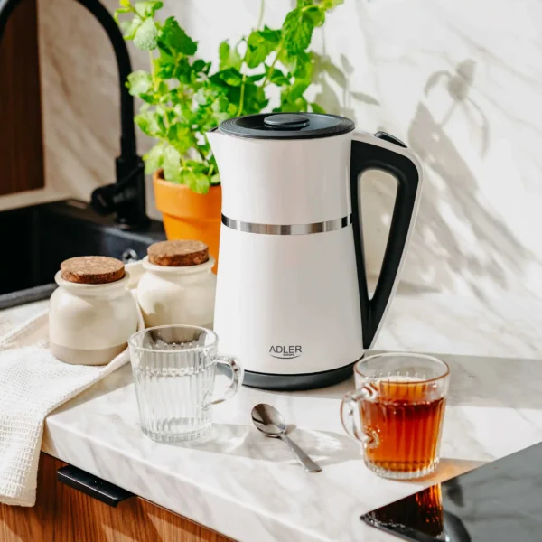 Adler AD 1355 electric kettle 1.7L, 2200W, white