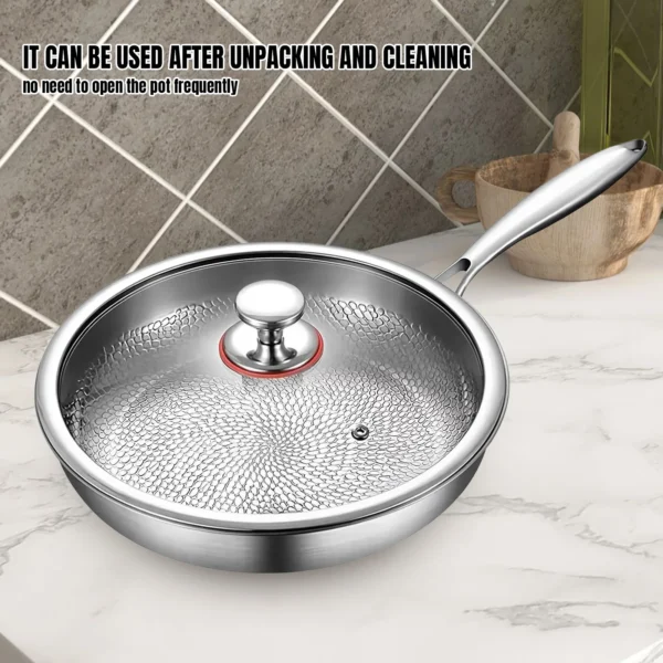 26/28/30cm German Pure Titanium Frying Pan Non-stick Frying Pan Uncoated Fish Scale Hammer Pattern Titanium Alloy Cookware
