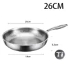26/28/30cm German Pure Titanium Frying Pan Non-stick Frying Pan Uncoated Fish Scale Hammer Pattern Titanium Alloy Cookware