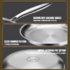 26/28/30cm German Pure Titanium Frying Pan Non-stick Frying Pan Uncoated Fish Scale Hammer Pattern Titanium Alloy Cookware