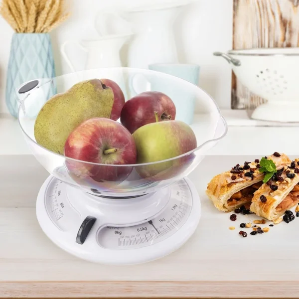 Mechanical kitchen scale with 3 kg bowl