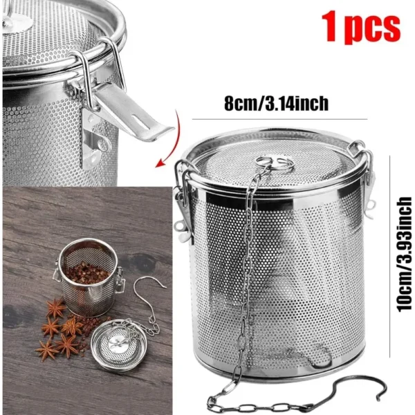 Stainless Steel Spice & Tea Infuser with Chain Hoo