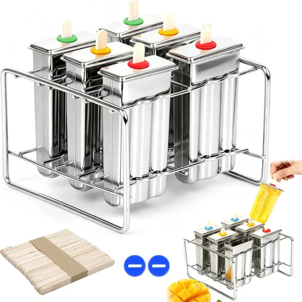 6 Pack 304 Stainless Steel Popsicle Mold