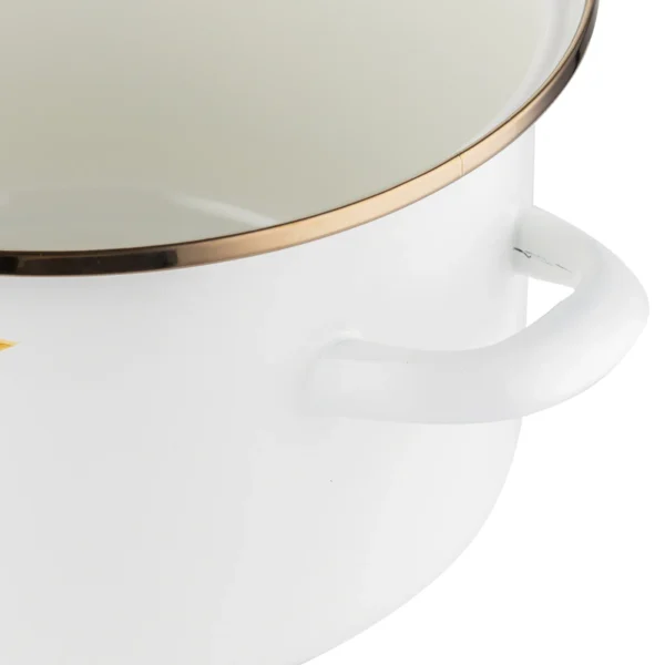 Enamelled Pot with Mushroom Pattern, 20 cm, 3.75 L