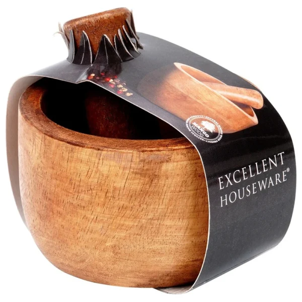 Wooden spice mortar