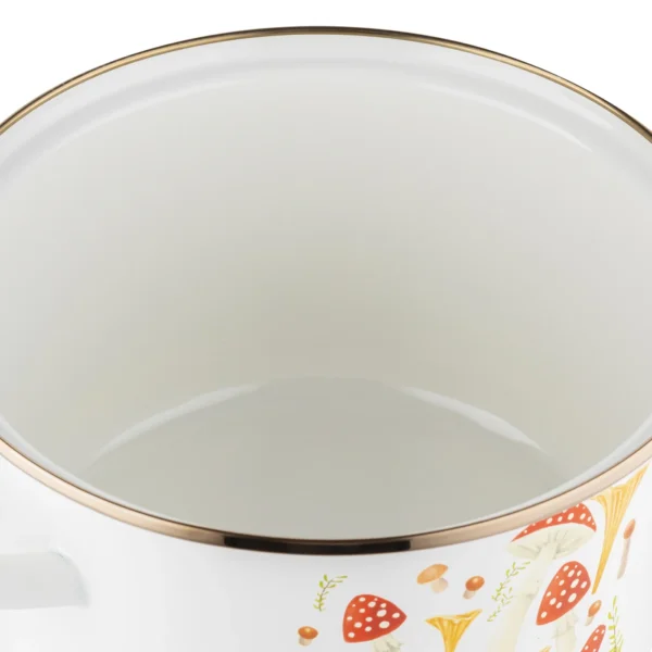Enamelled Pot with Mushroom Pattern, 20 cm, 3.75 L