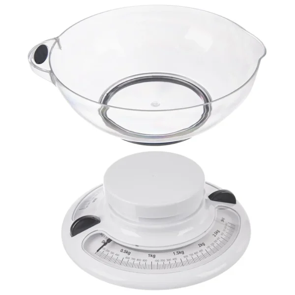 Mechanical kitchen scale with 3 kg bowl