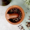 Wooden spice mortar