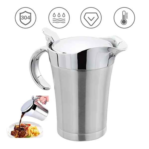 750ml Insulated Thermal Sauce Jug with Lid Handle