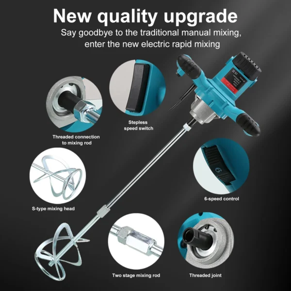 2100W Handheld Concrete Mixer Electric Pad