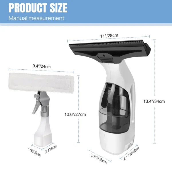Cordless Electric Window Squeegee, 3500mAh, 1000pa