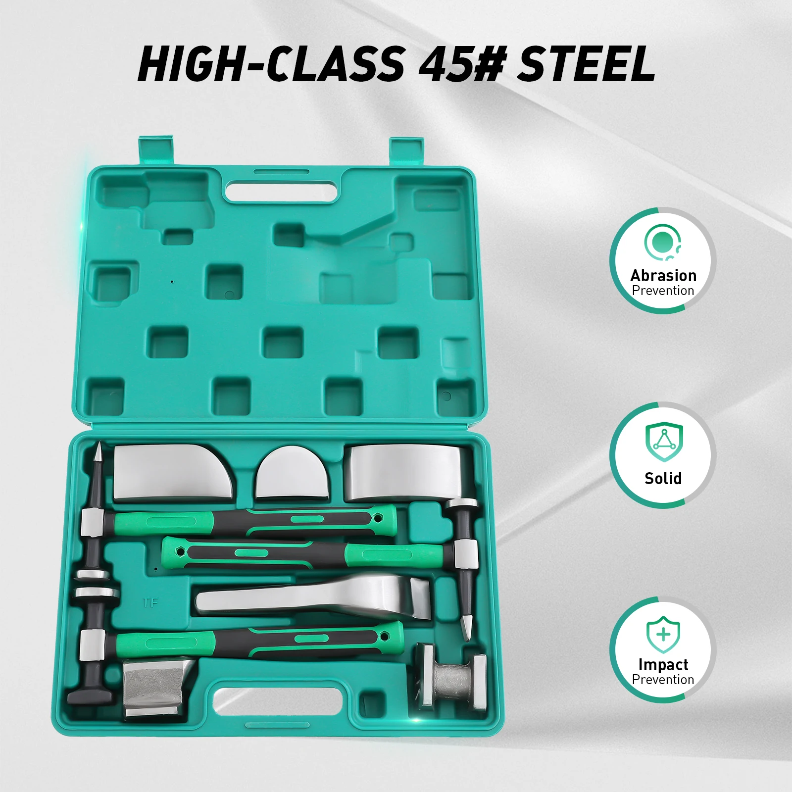 9-Piece Car Dent Repair Tool Kit, 45# Steel