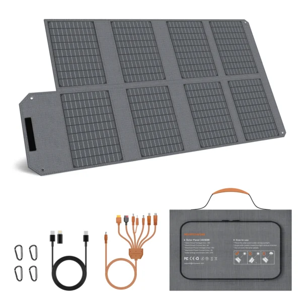 S09f10e706dc645df9dbaa171b69b50dd7.webp 80W Foldable Solar Panel, Portable Power Supply