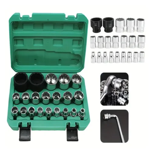 Multi-Tooth Socket Set 21pcs 1/2" 6/12 Points 8-36