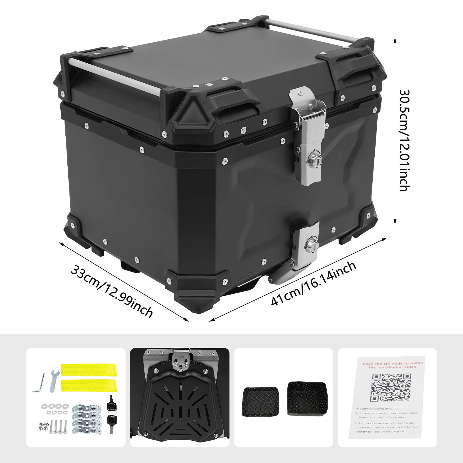 45L/55L/65L Motorcycle Tail Box, Aluminum Alloy
