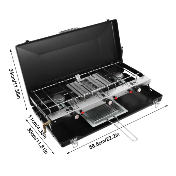 Portable Tabletop 3-Burner Camping Stove