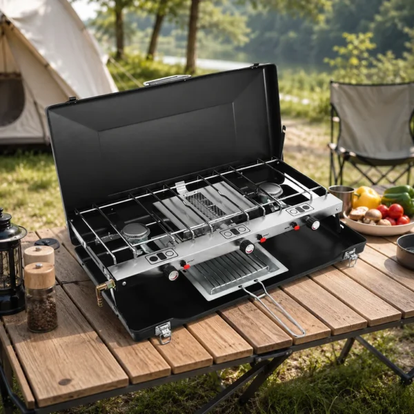 Portable Tabletop 3-Burner Camping Stove