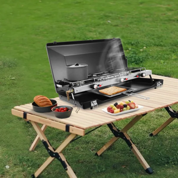 Portable Tabletop 3-Burner Camping Stove
