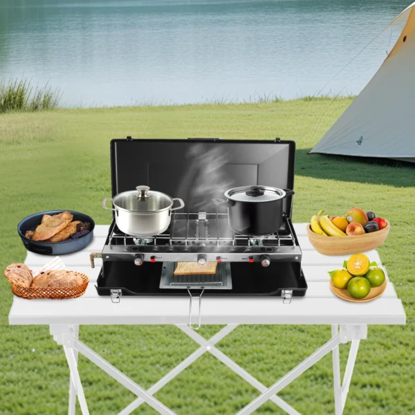 Portable Tabletop 3-Burner Camping Stove