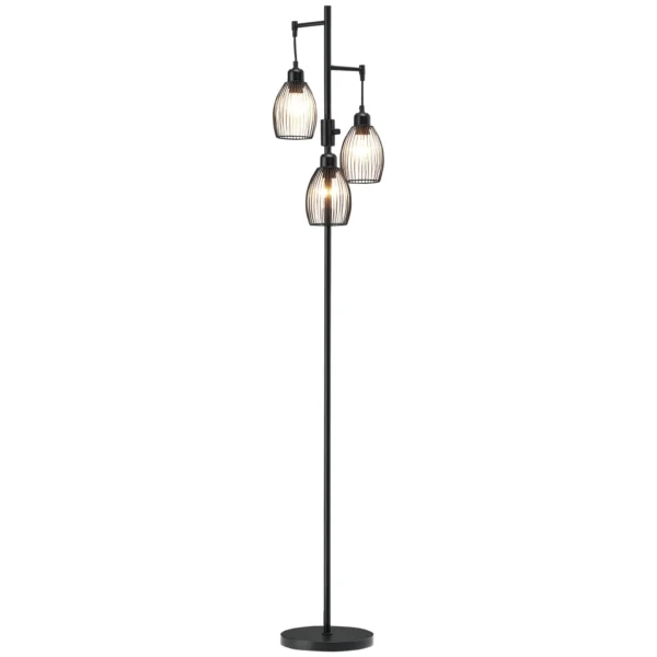 S7d6fefa314d84fdda73be3d43f8e828dt.webp Industrial Floor Lamp, 3 Metal Shades, 40 W