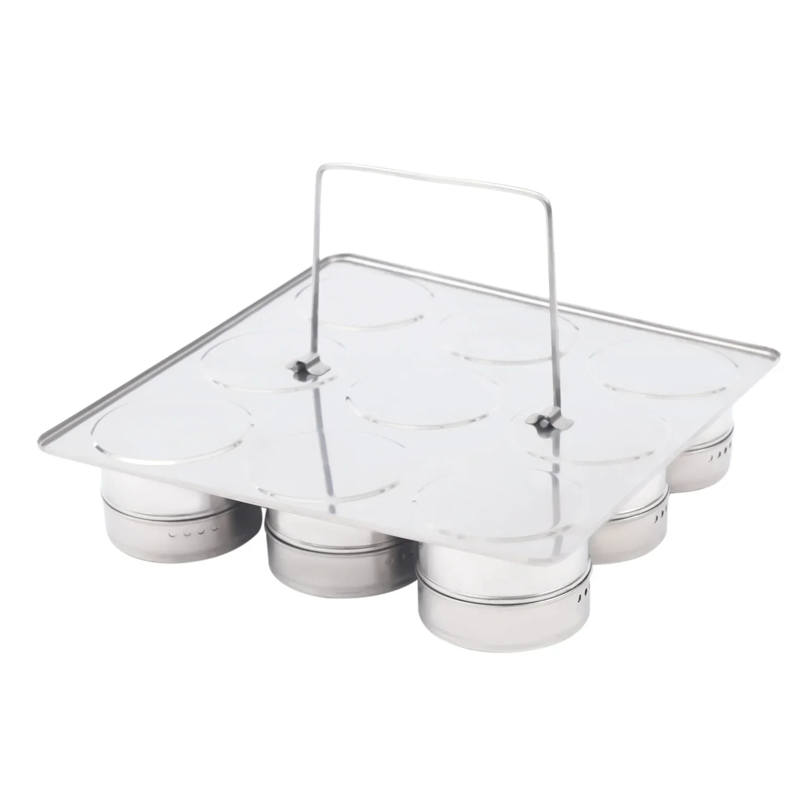 9-Piece Stainless Steel Magnetic Spice Rack Set