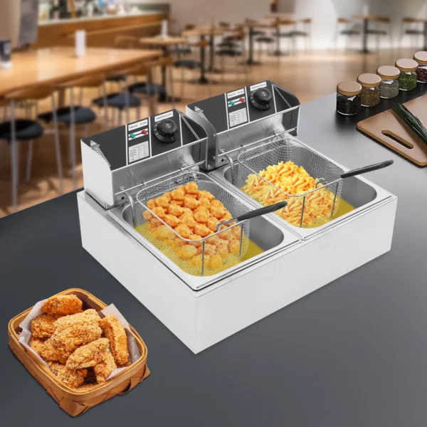 12L 5000W Dual Tank Electric Deep Fryer