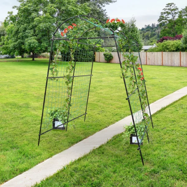 S8fb2007657eb44779af79d71c3a088dd0.webp Garden Trellis Arch for Climbing Plants, Black