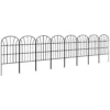 Set of 8 Decorative Garden Fences, Black Metal Edg