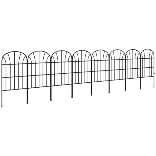 Sa92c82df26f34c4e99e25c7fd710e8eaf.webp Set of 8 Decorative Garden Fences, Black Metal Edg
