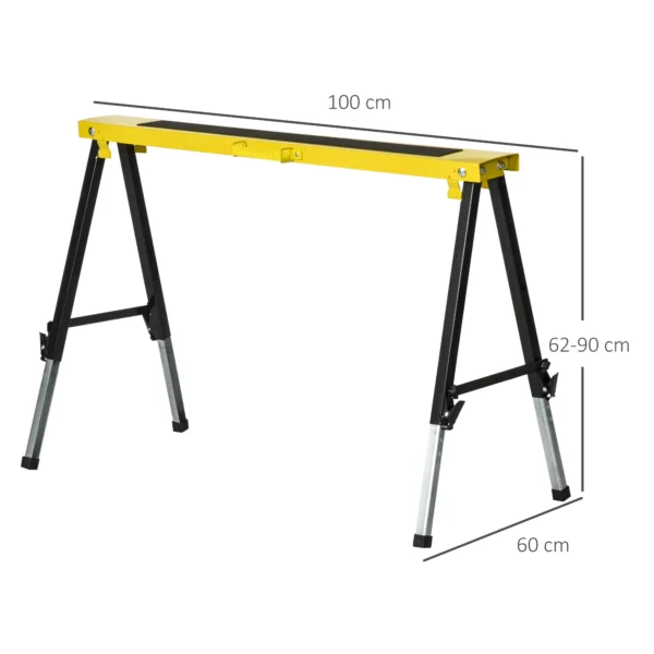 Set of 2 Foldable Telescopic Trestles, Adjustable