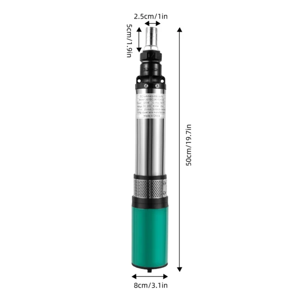 24V 320W Deep Well Pump, 25m Lift, 3m³/h