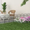 Set of 8 Decorative Garden Fences, Black Metal Edg