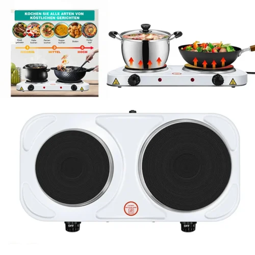 Elektroherd mit Kochplatte 1000W/2500W Dual