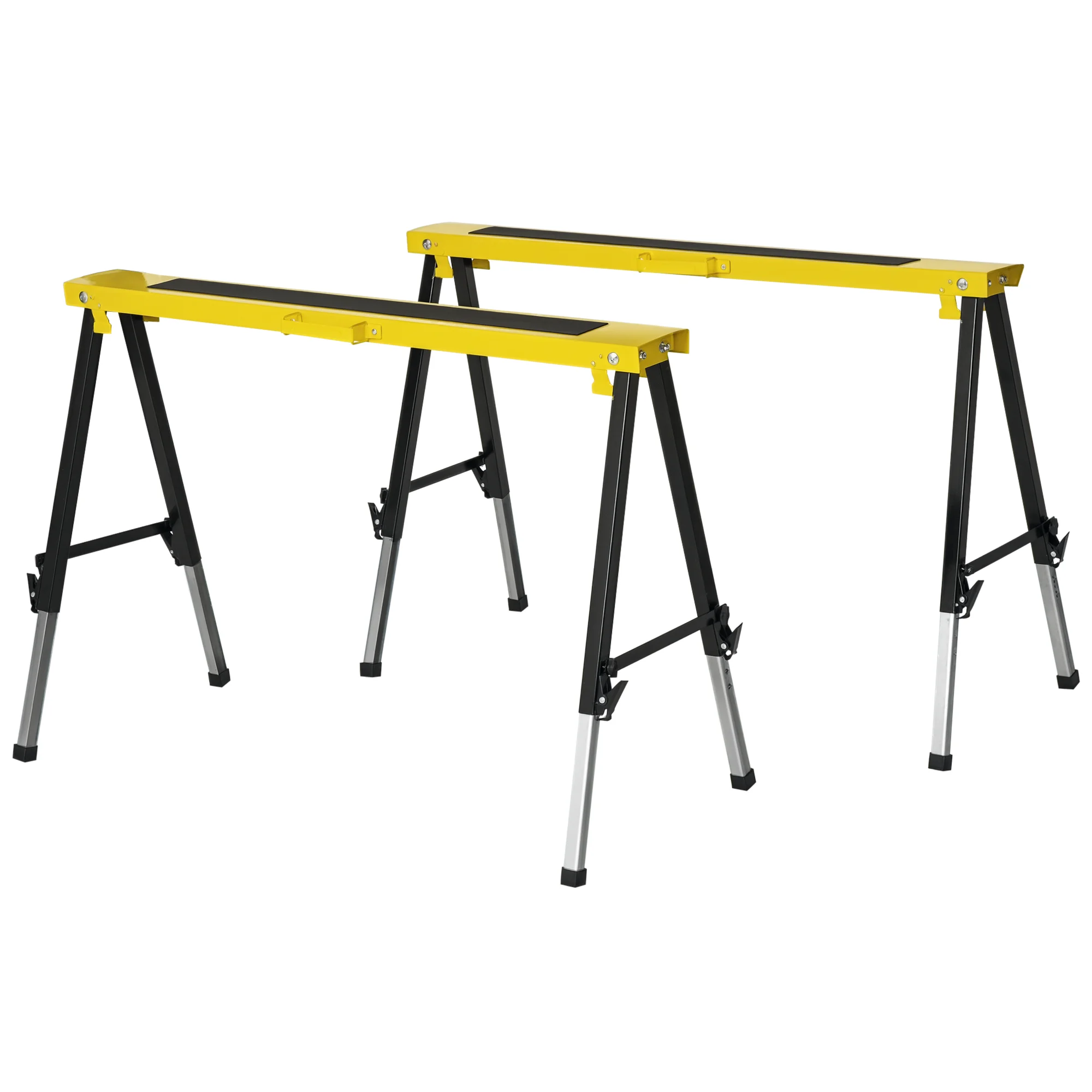 Set of 2 Foldable Telescopic Trestles, Adjustable