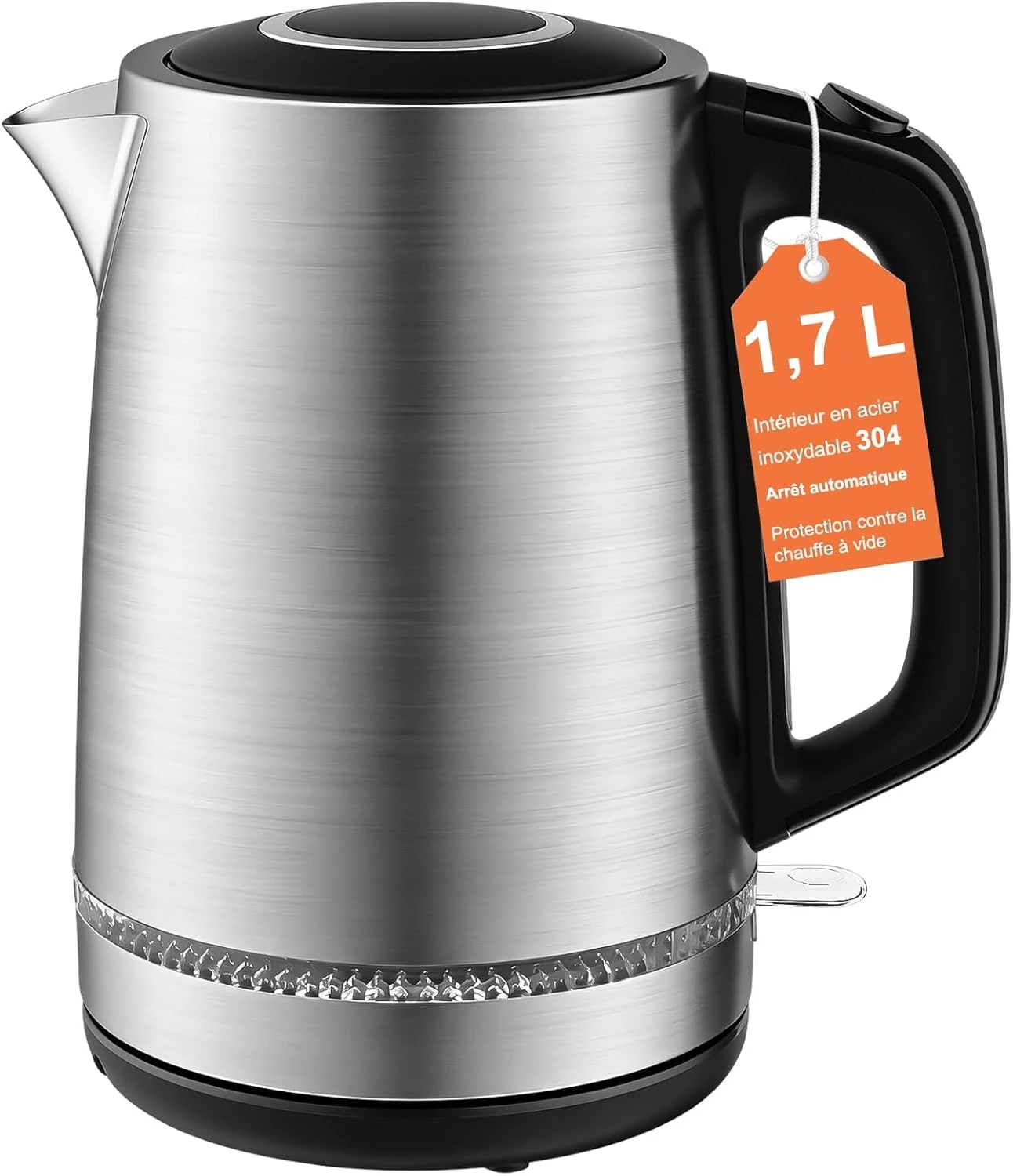 Bouilloire Électrique Inox 1,7L 2200W