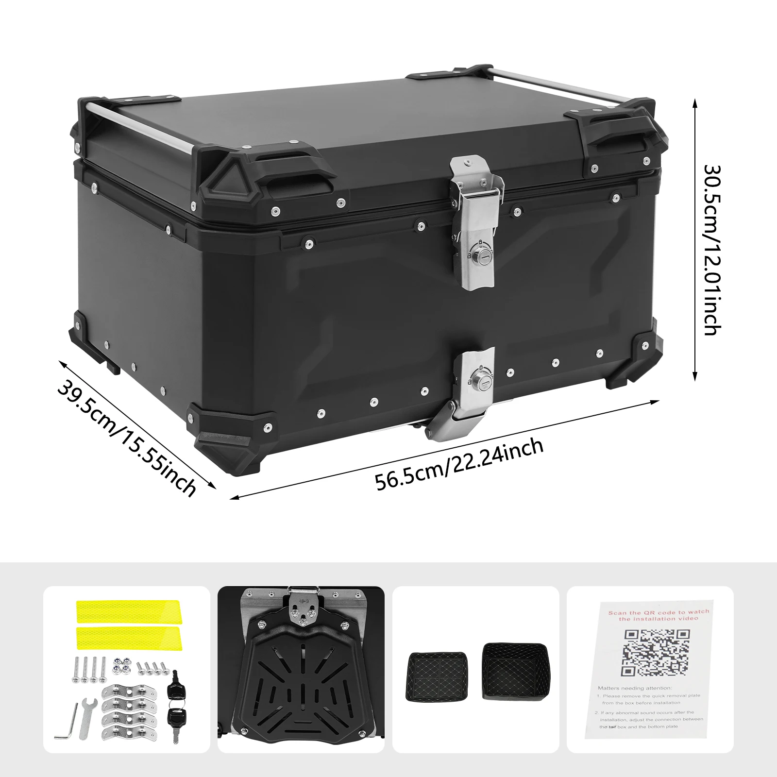 45L/55L/65L Motorcycle Tail Box, Aluminum Alloy